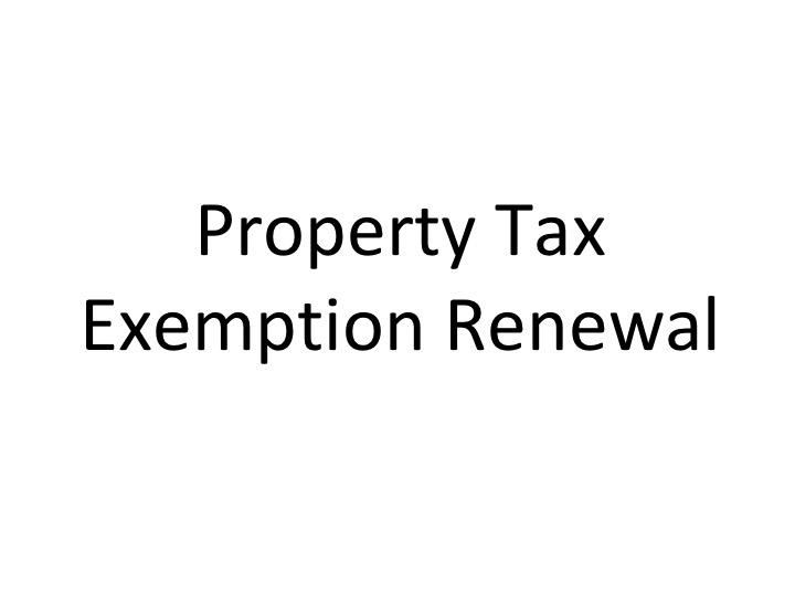 2017 Property Tax Exemption Renewal Applications Mailed — RNRA Chicago