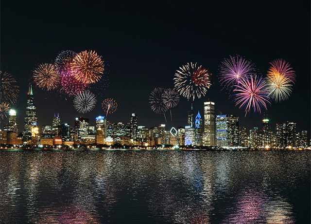 chicago river tour fireworks