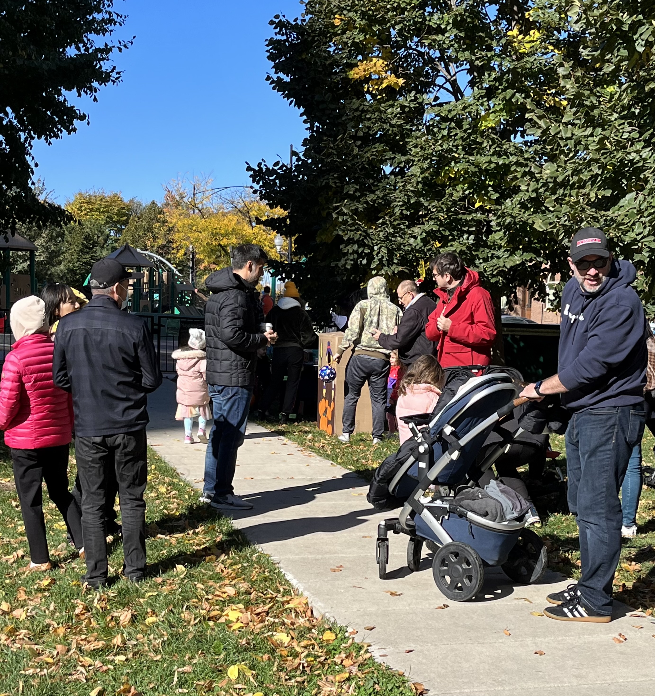 Crowd near playground