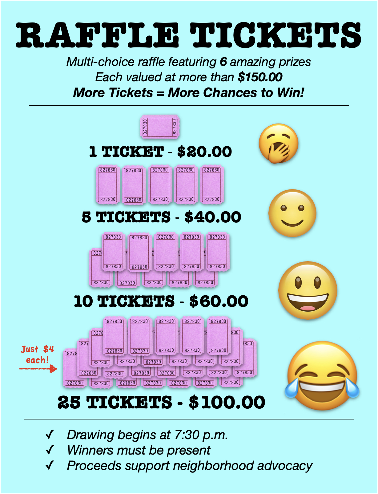 Raffle Ticket Prices Tao