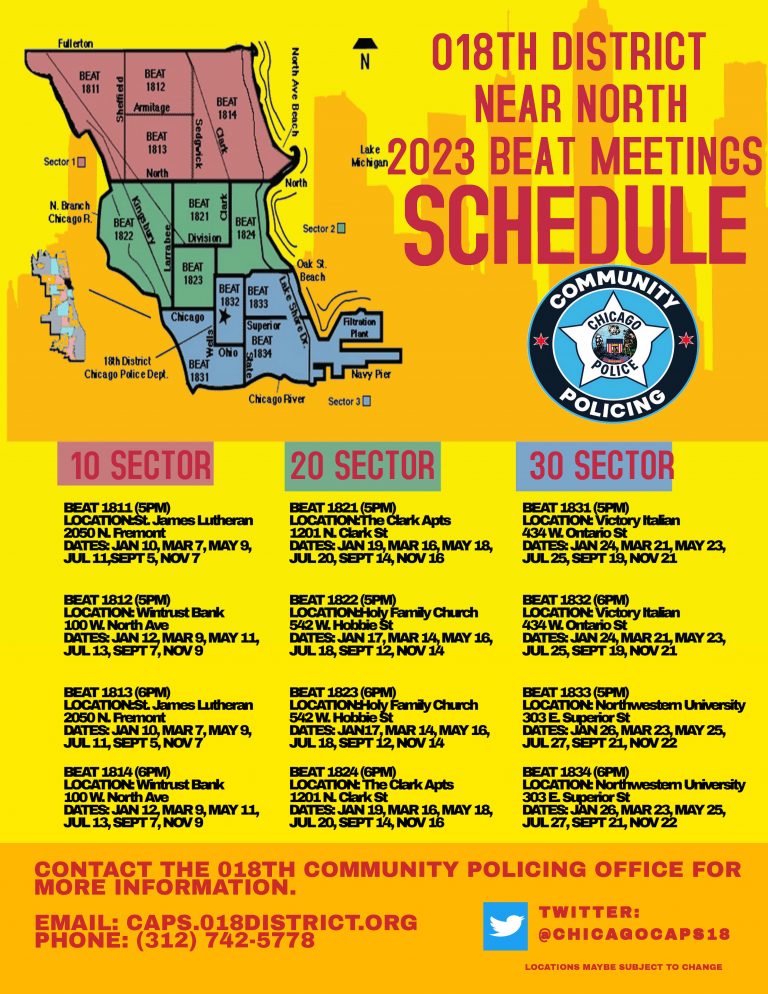 2023 Schedule of 18th District CAPS Beat Meetings — RNRA Chicago
