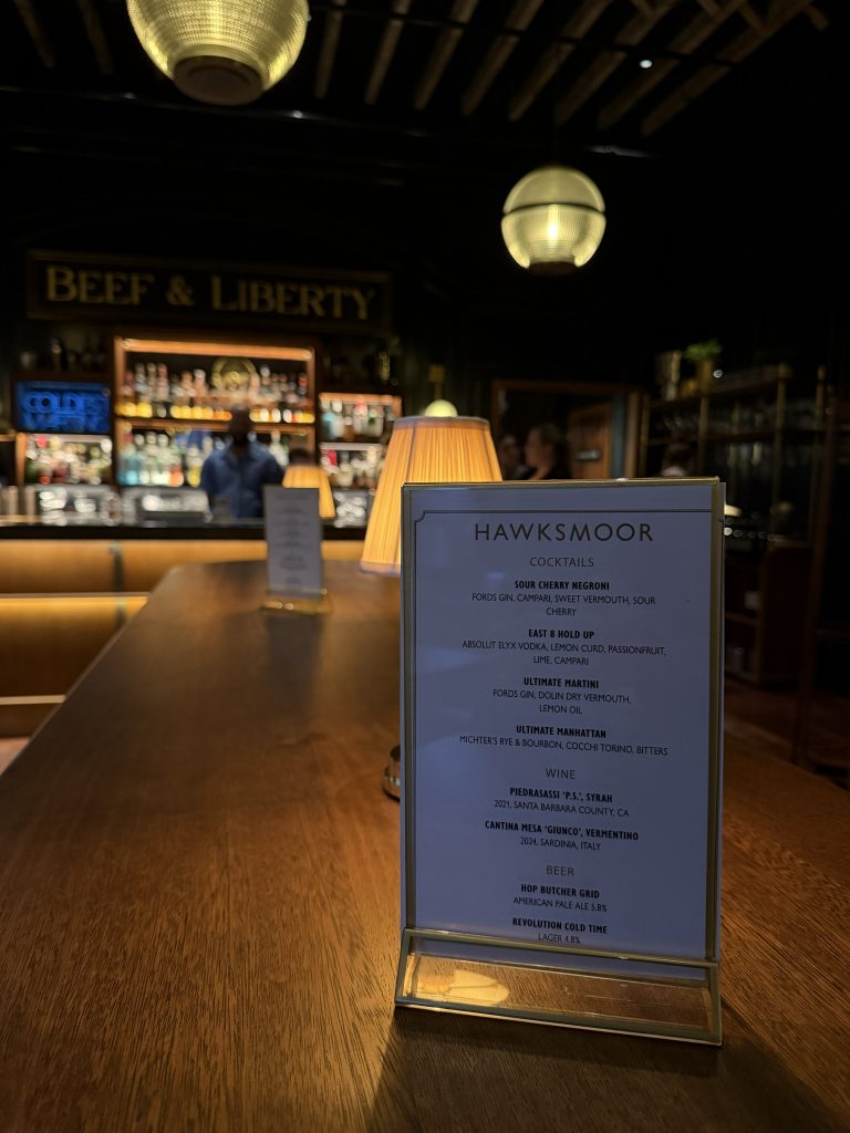 hawksmoorbarmenu